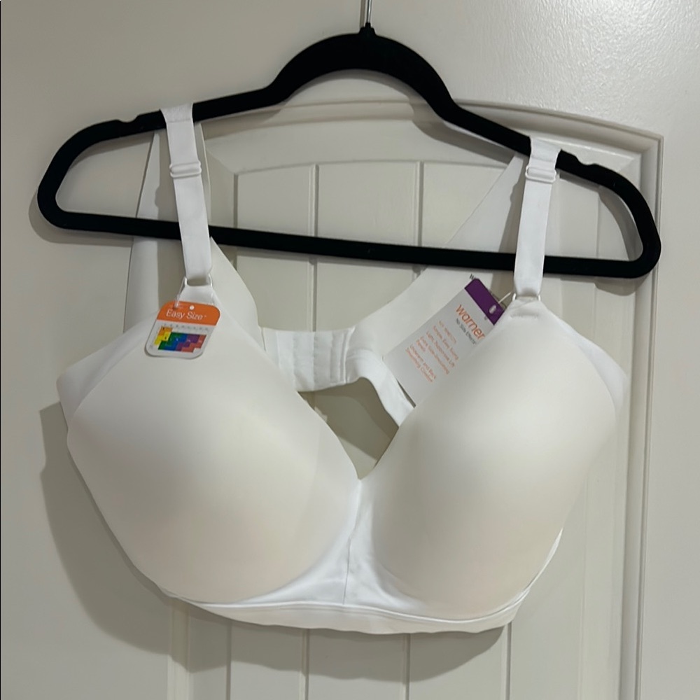 Warner's White Full-Coverage Bra with Molded Cups and Underwire